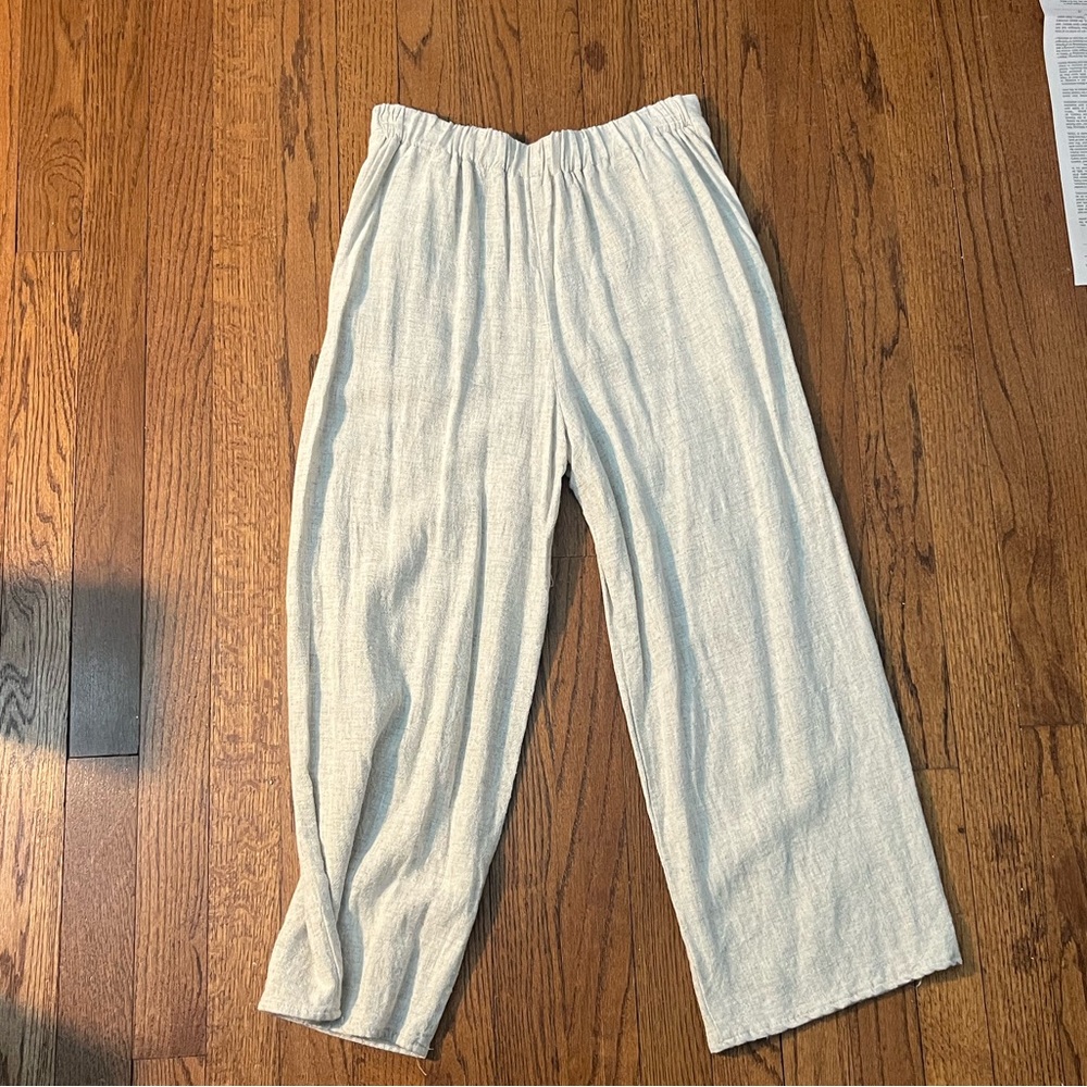 Tan Wide Leg Pants with High Waist - Picture 3 of 3